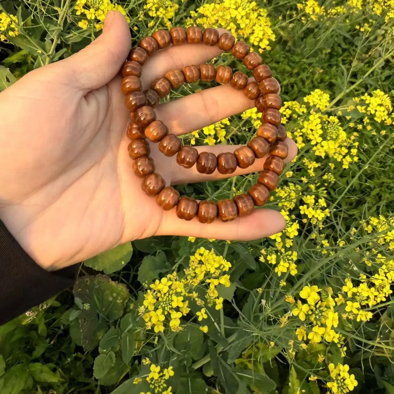 天然库克精挑汉堡珠8*9单圈男女通用手串