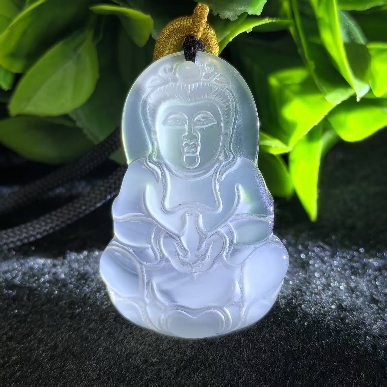 面面来财珠宝S6954九天玄灵寒冰玉玛瑙玉观音吊坠-配绳-送礼佳品