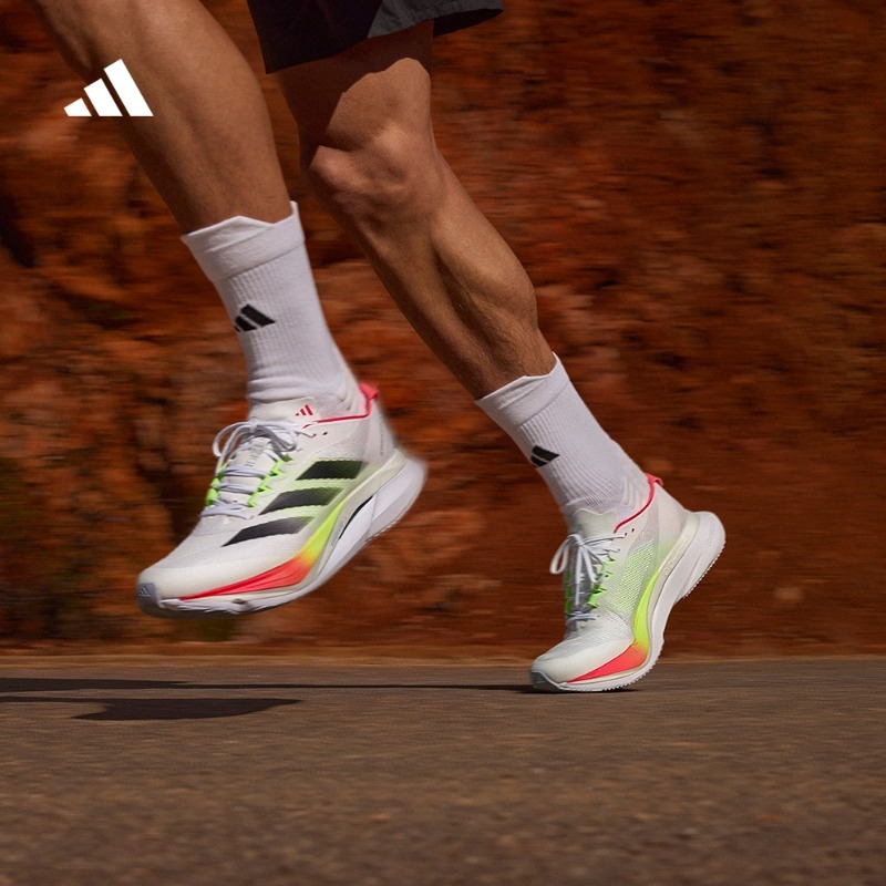 阿迪达斯 ADIZERO BOSTON 12超轻透气防滑马拉松玻纤柱跑鞋JQ2552