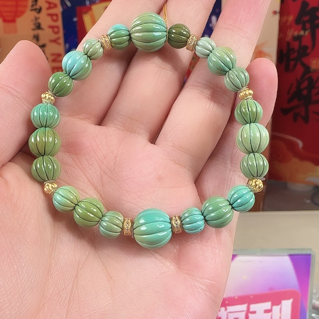 绿松石18K金镶嵌珠宝奇石