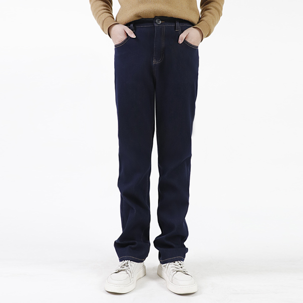 男士秋冬360完美弹百搭休闲丹宁风弹力加绒直筒牛仔裤MA146