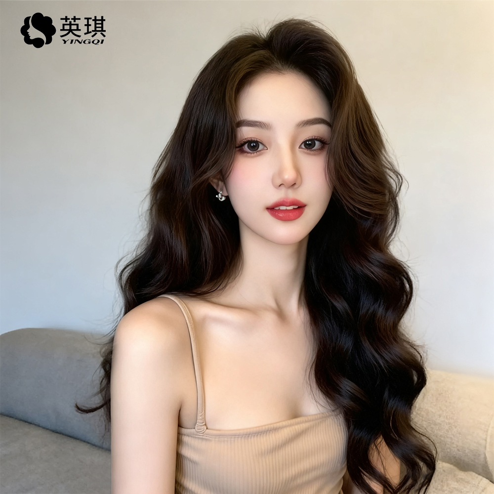 【新升级蓬松高颅顶】英琪假发递针蓬松长卷发轻薄透气全真发假发套