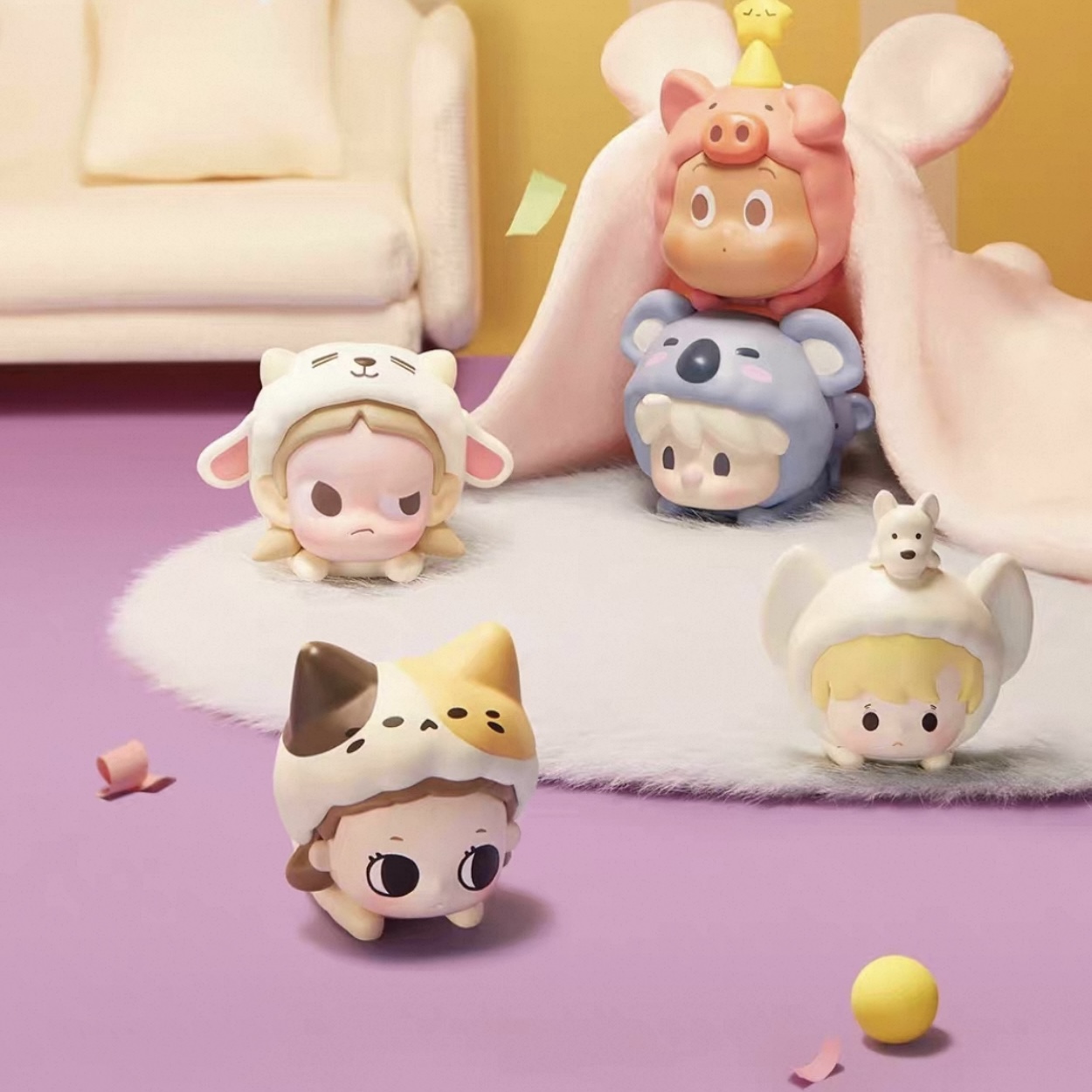 【代拆】星星人哭娃labubu睡衣派对萌粒系列盲盒手办盲盒