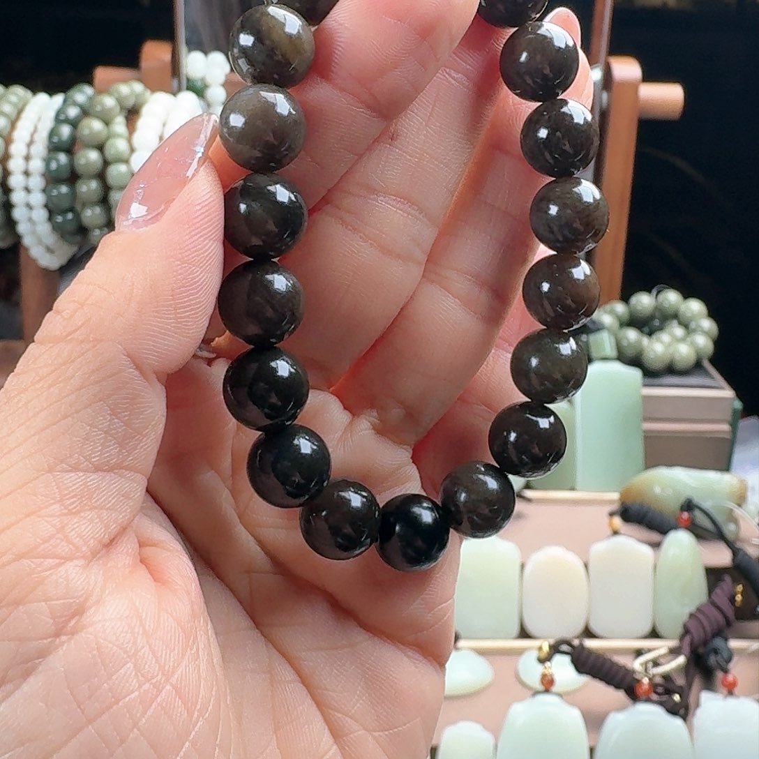 和田玉（糖玉）手链未镶嵌糖