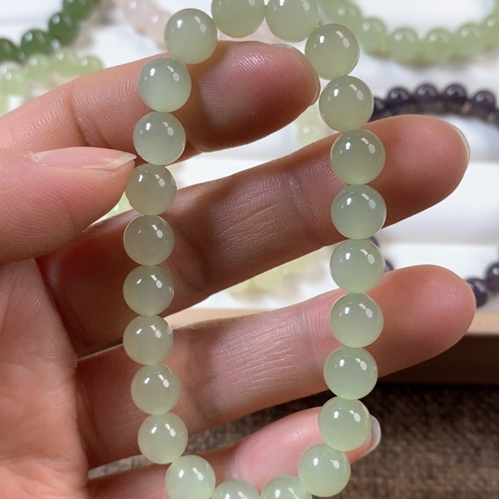 和田玉手串未镶嵌风***散