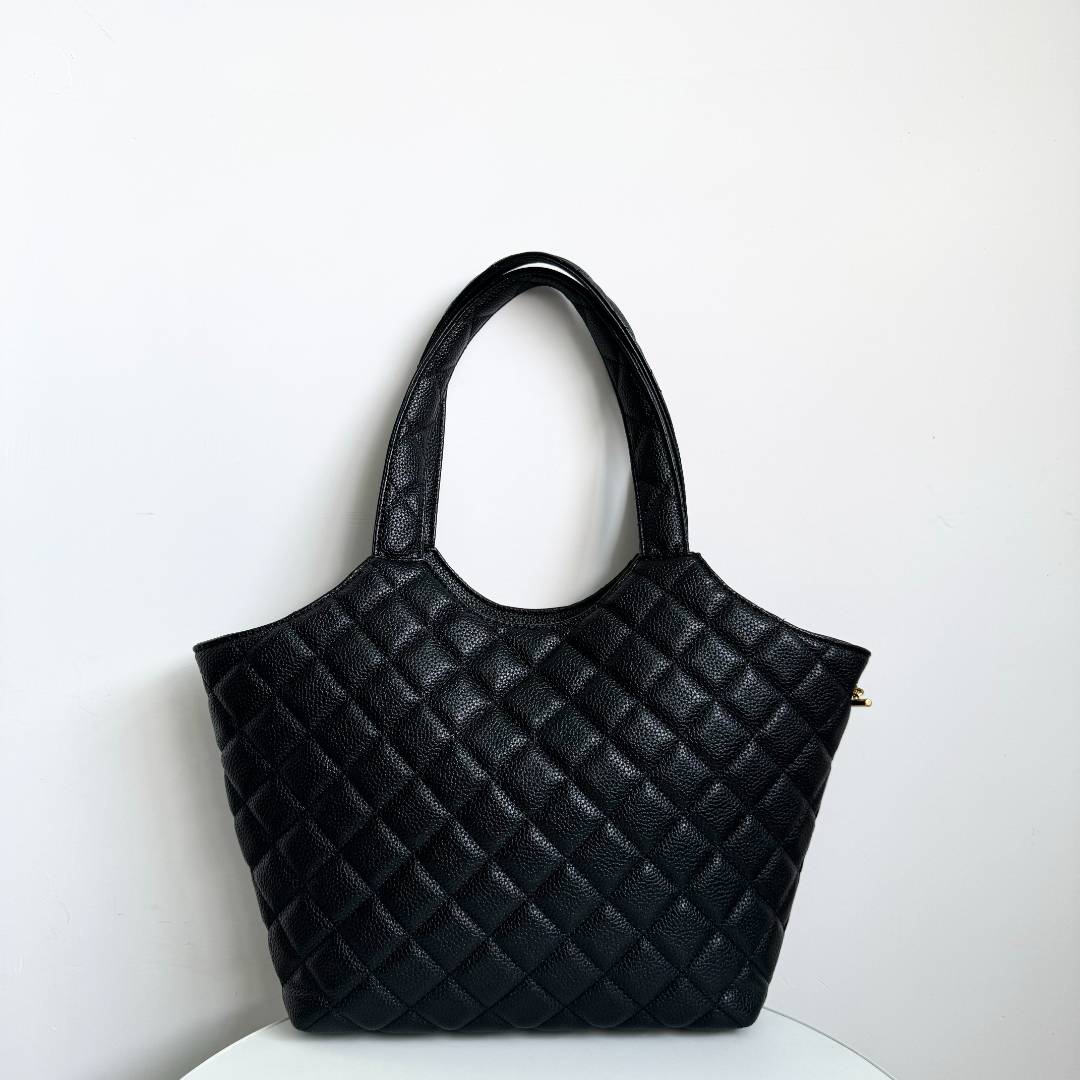 超有范儿黑色Care托特包慵懒随性大包