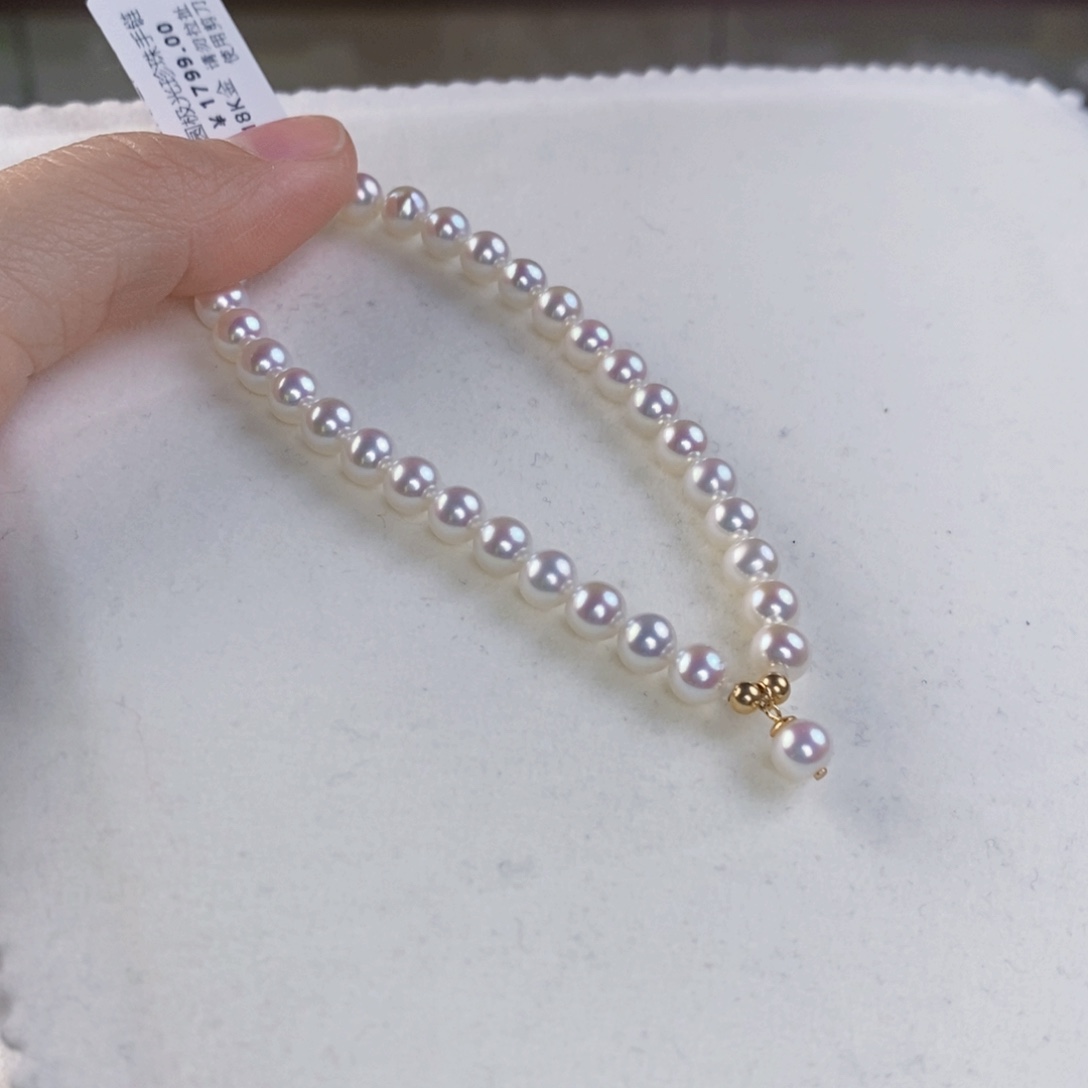 淡水珍珠手绳18K金镶嵌