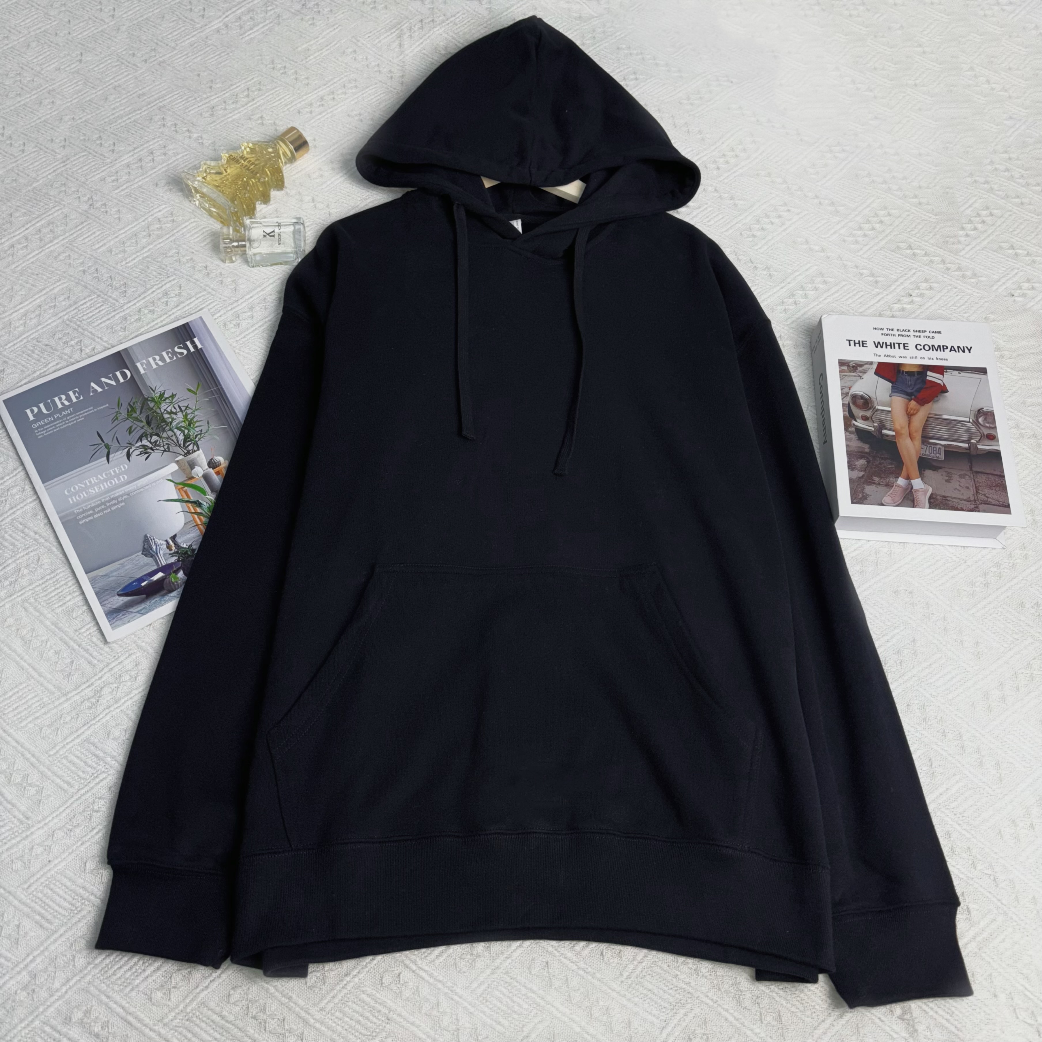 玲姐定制-连帽抽绳款套头卫衣春秋百搭基础款宽松休闲上衣572518