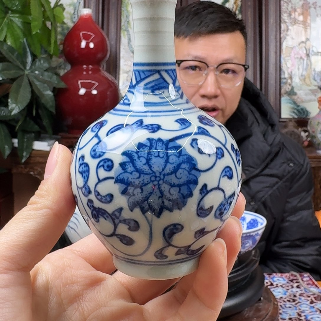 陶摆件景德镇陶瓷手工花瓶