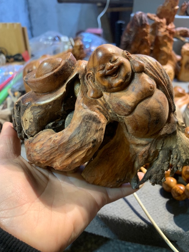 弥勒佛摆件手工雕刻家居装饰收藏