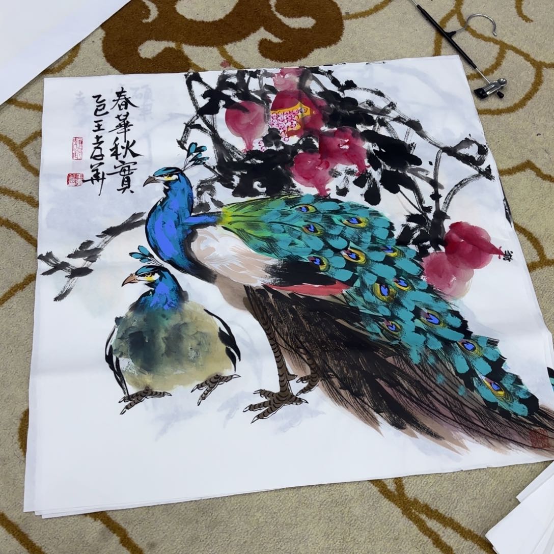 国画王孝华斗方童