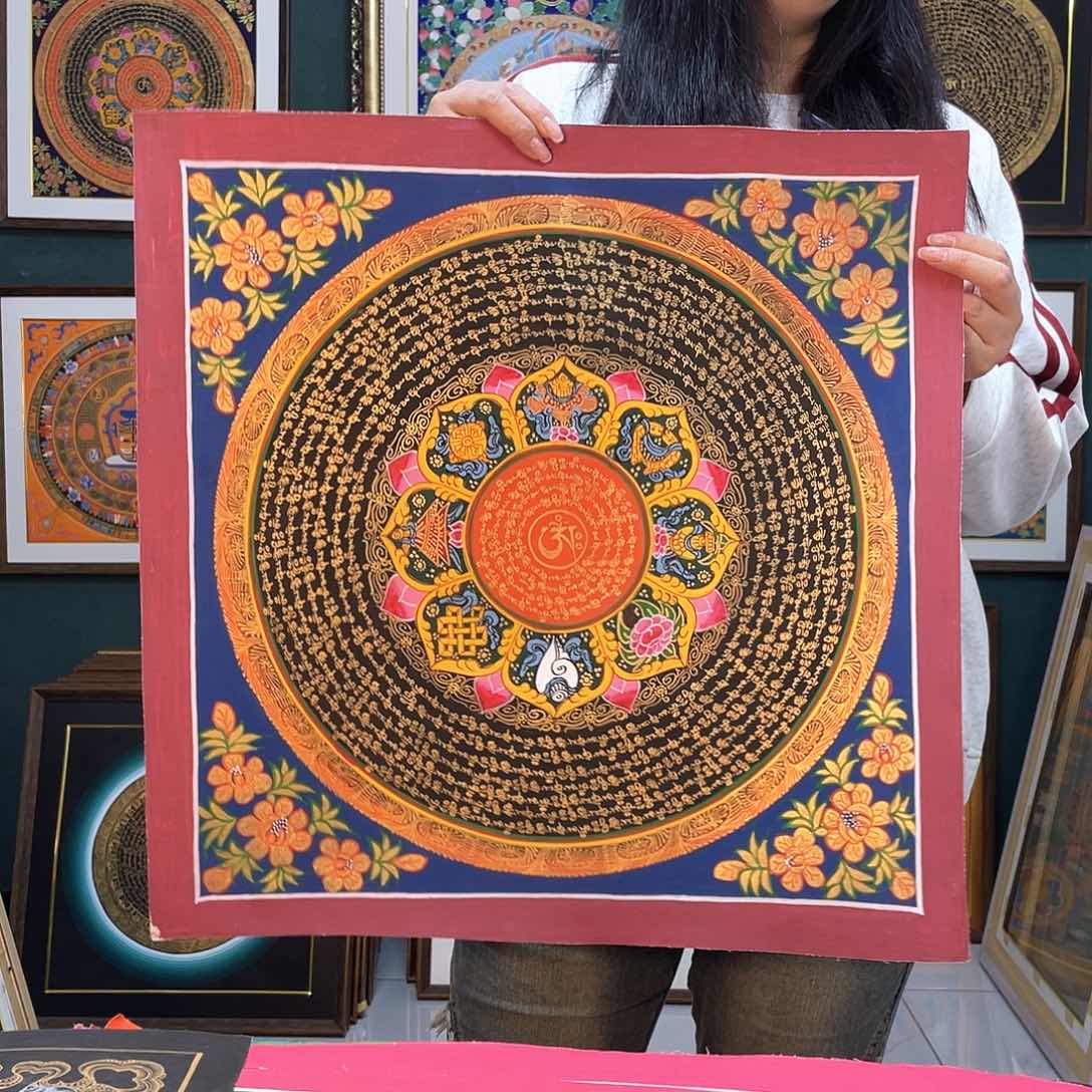 卷轴画手绘唐卡六字50厘米