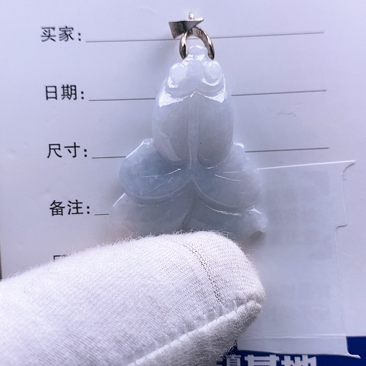 翡翠颈饰银S925镶嵌吊坠