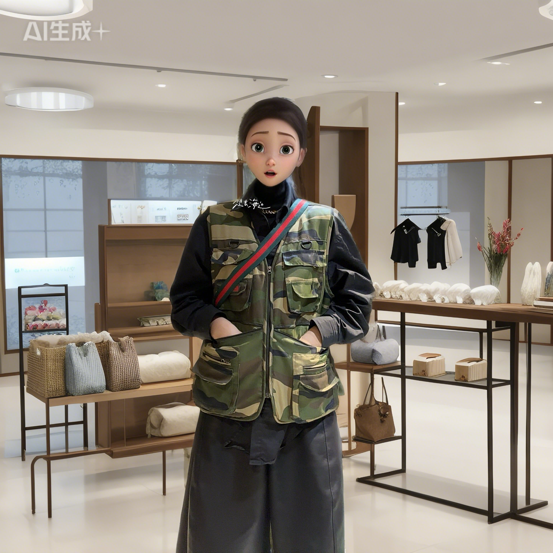 2932主包的秋冬休闲黑色牛仔马甲绗棉加厚工装多多口袋迷彩马甲