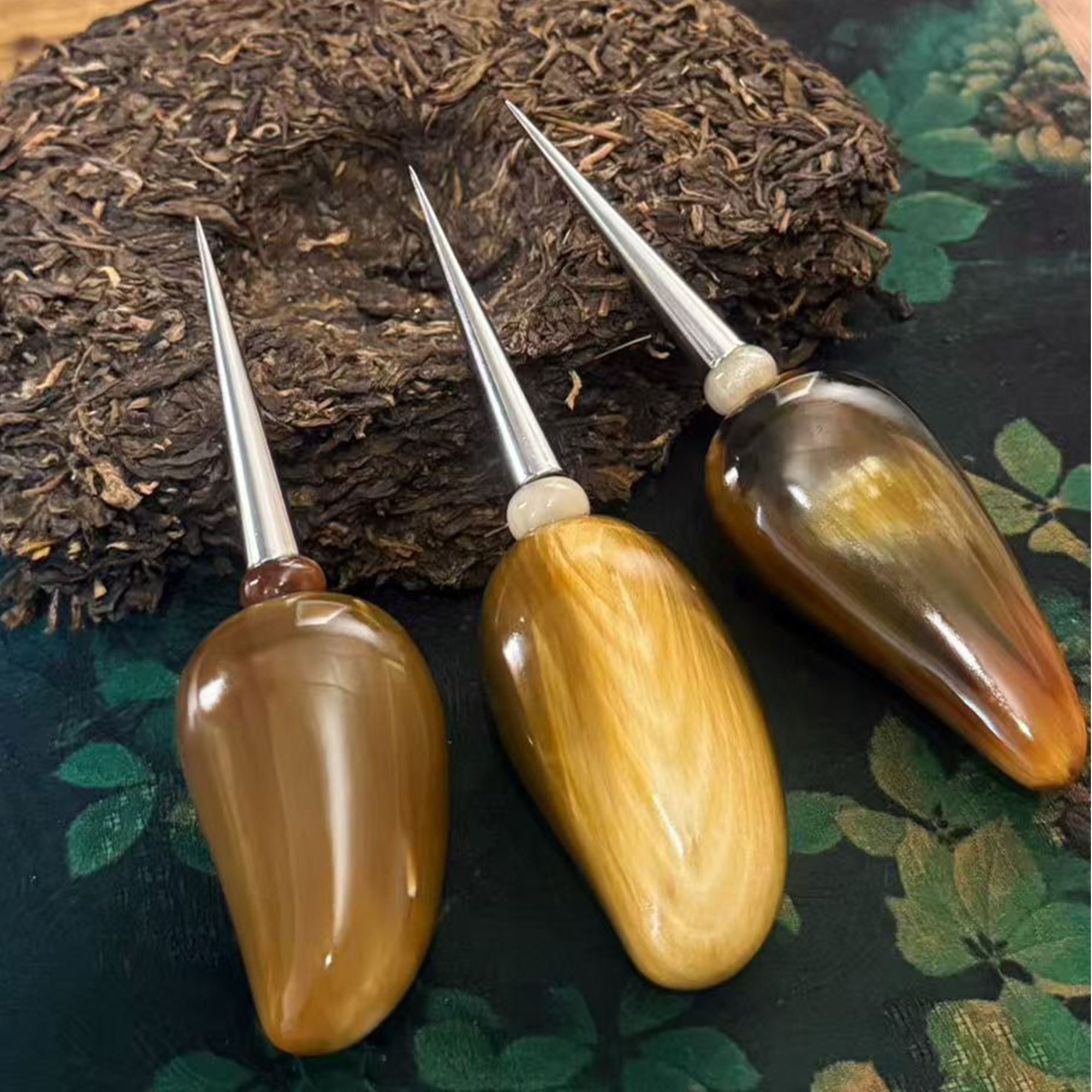 造型牛角葫芦锥画线锥法锥扩孔茶针帯吞口中式茶道