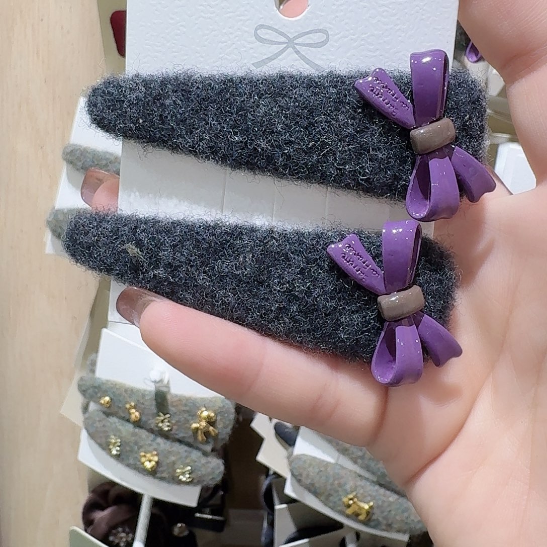 皮质铁合金紫色蝴蝶结