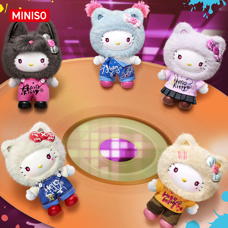 【名创优品X三丽鸥联名】涂鸦系列搪胶毛绒盲盒-Hello Kitty