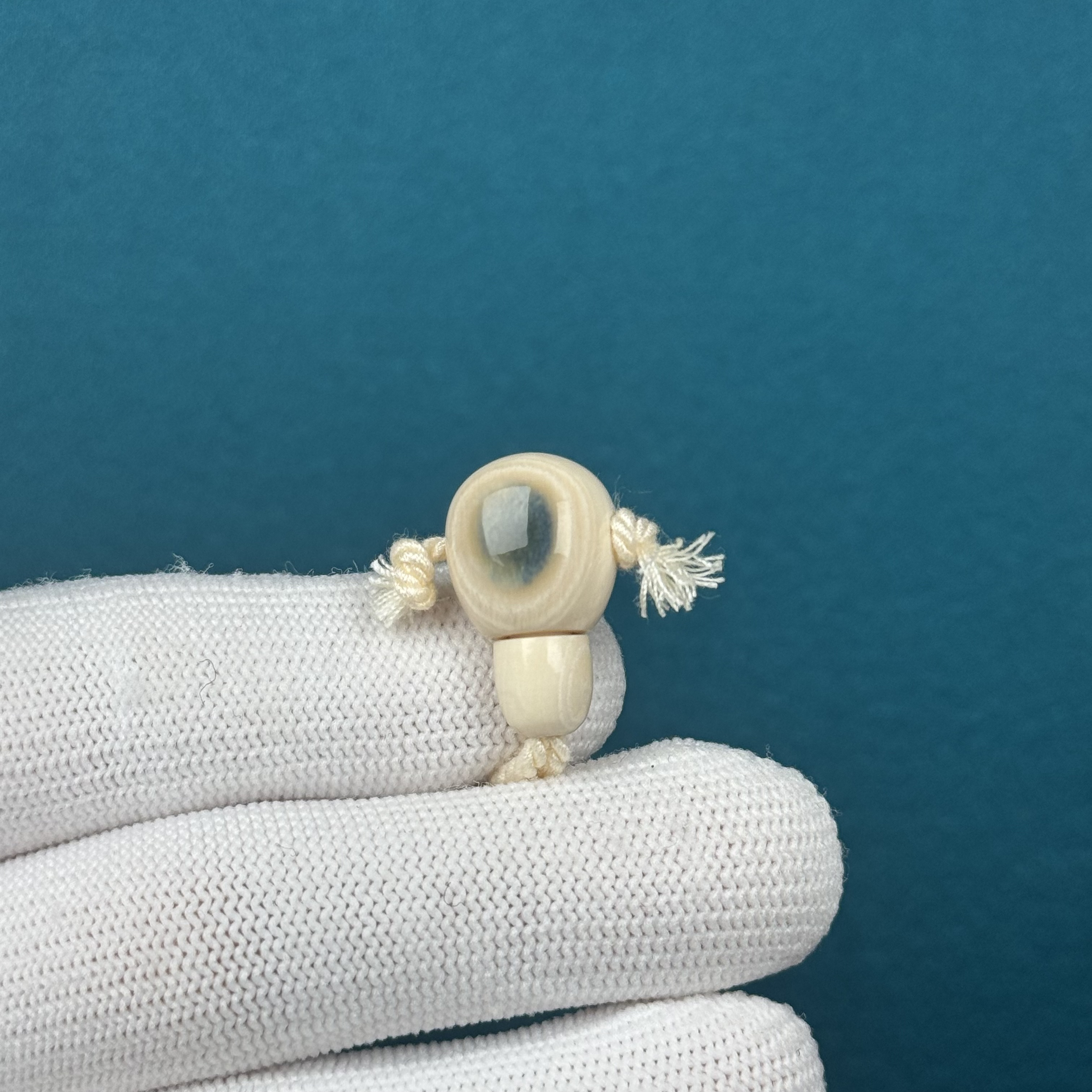 D43-57天然猛犸牙蓝眼三通12.7*20.8mm支持复检假一罚十