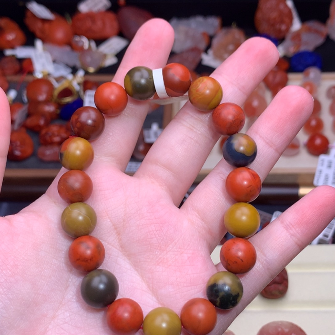 ****玄南红玛瑙未镶嵌珠宝半成品包浆单圈