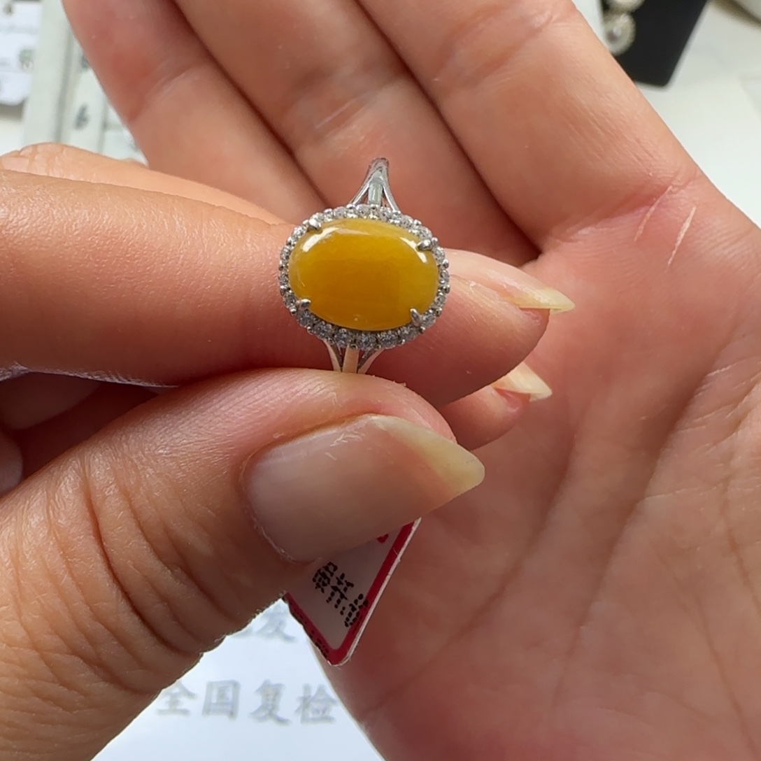 银S925镶嵌戒指翡翠