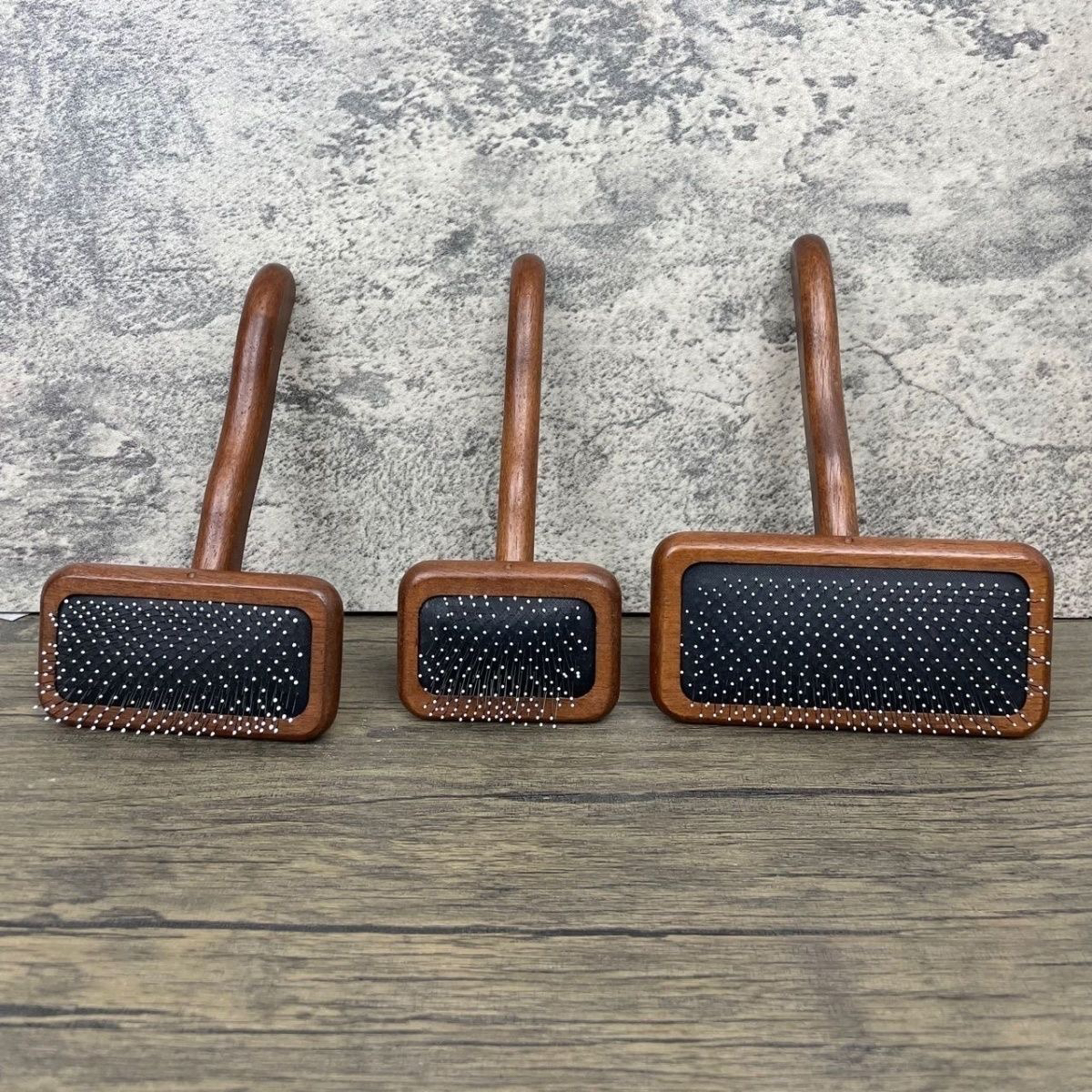 实木宠物梳子猫狗梳毛开结去浮毛带粘珠气垫清洁专用