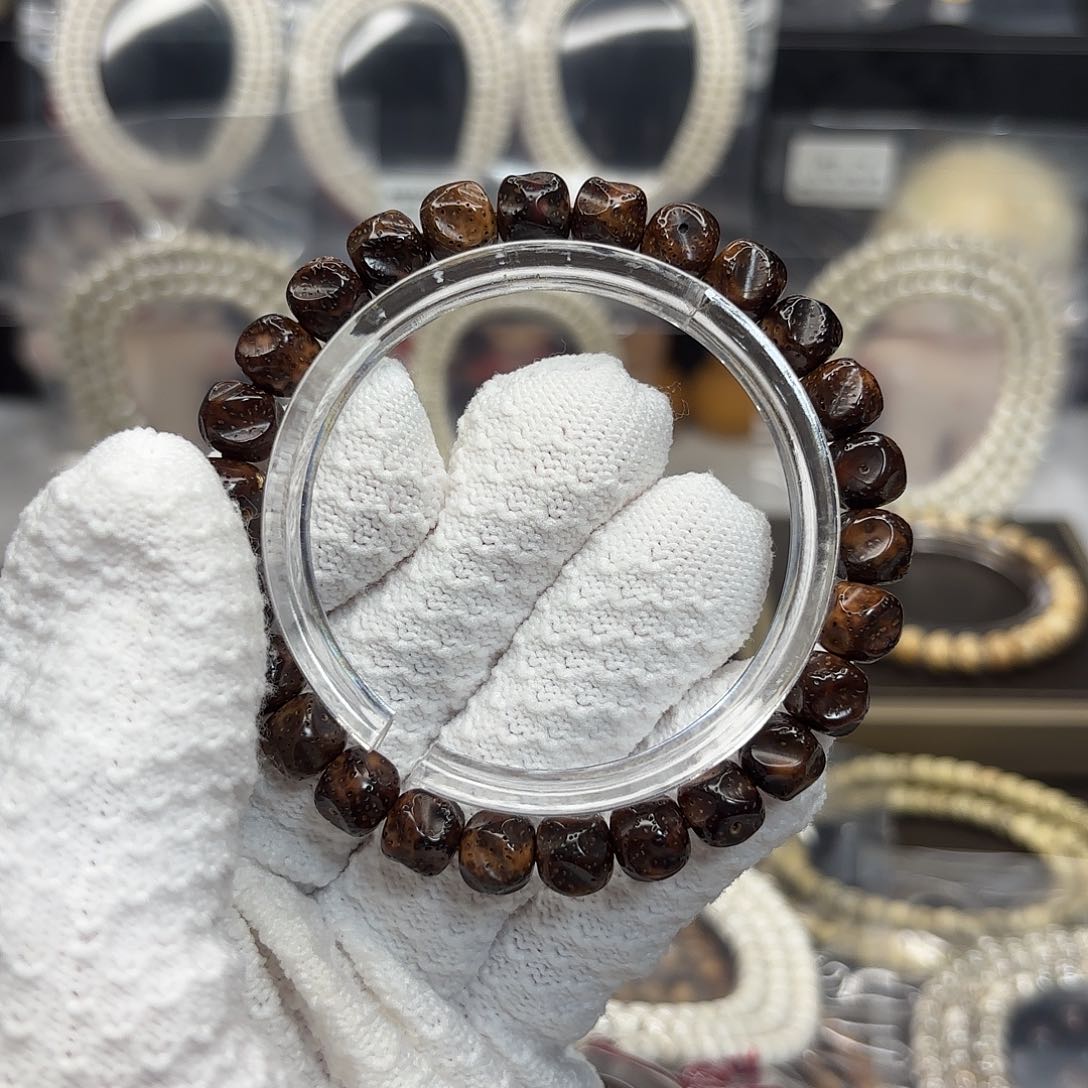 星月菩提吊坠美串9*8手精工巧克力无相黑金陈