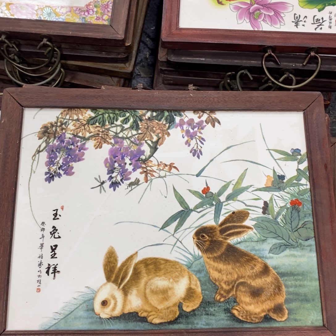 瓷片37*28*1景德镇瓷板画柴窑烧制