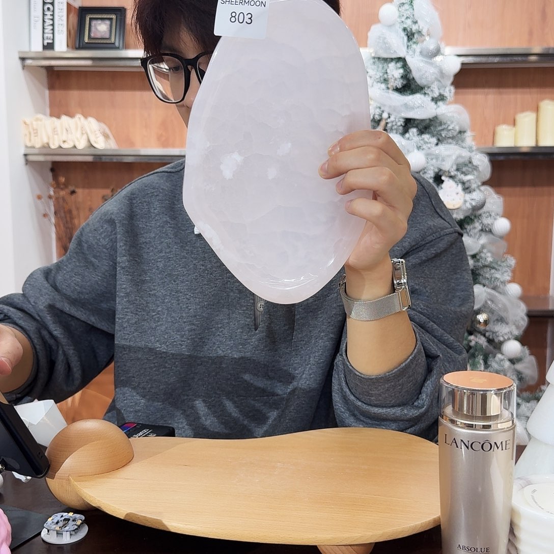 大理石803。 粉玉云朵盘