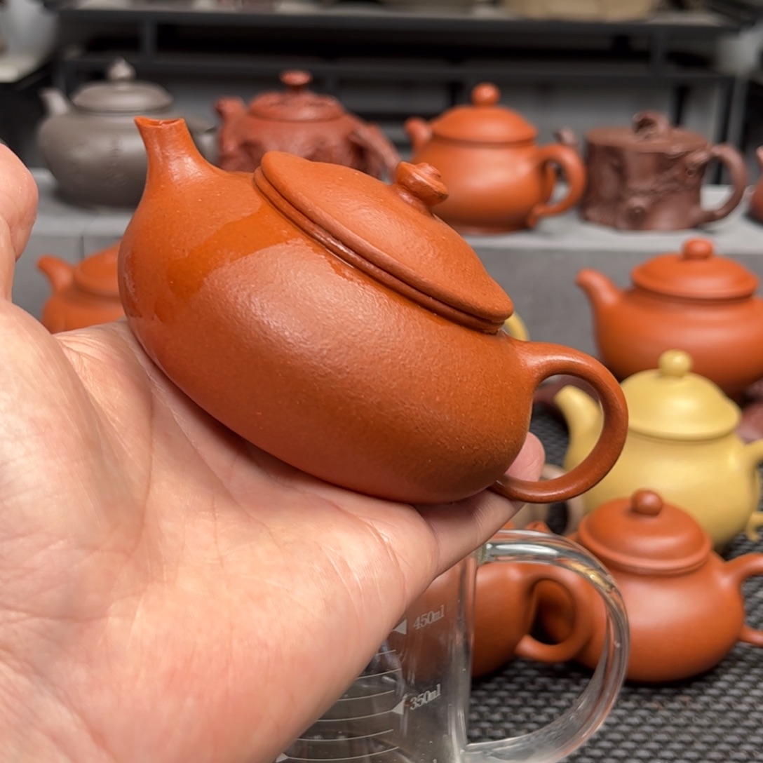 紫砂茶壶紫砂艺术茶具套装纯红降坡