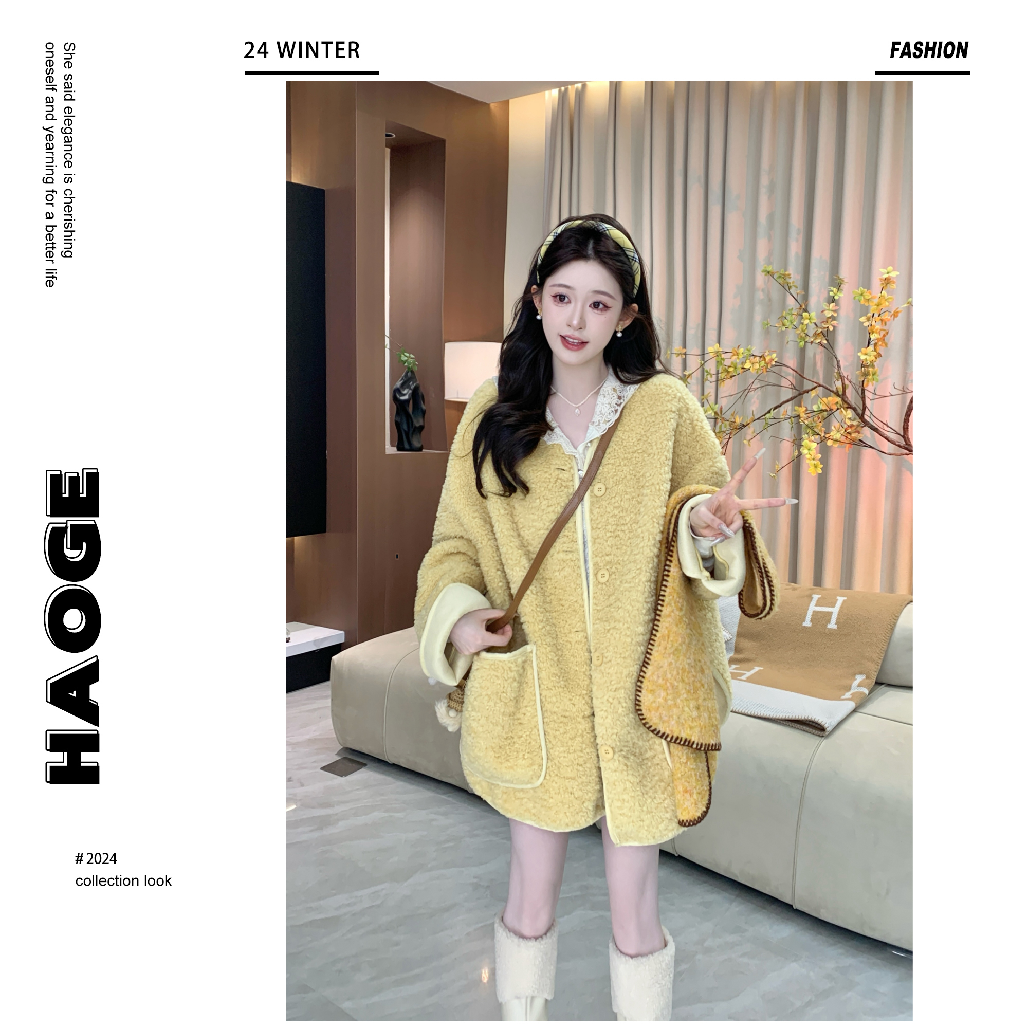 冰冰●缪斯之语Q4WT3232A外套预气质网红时尚慵懒风加厚秋冬ol