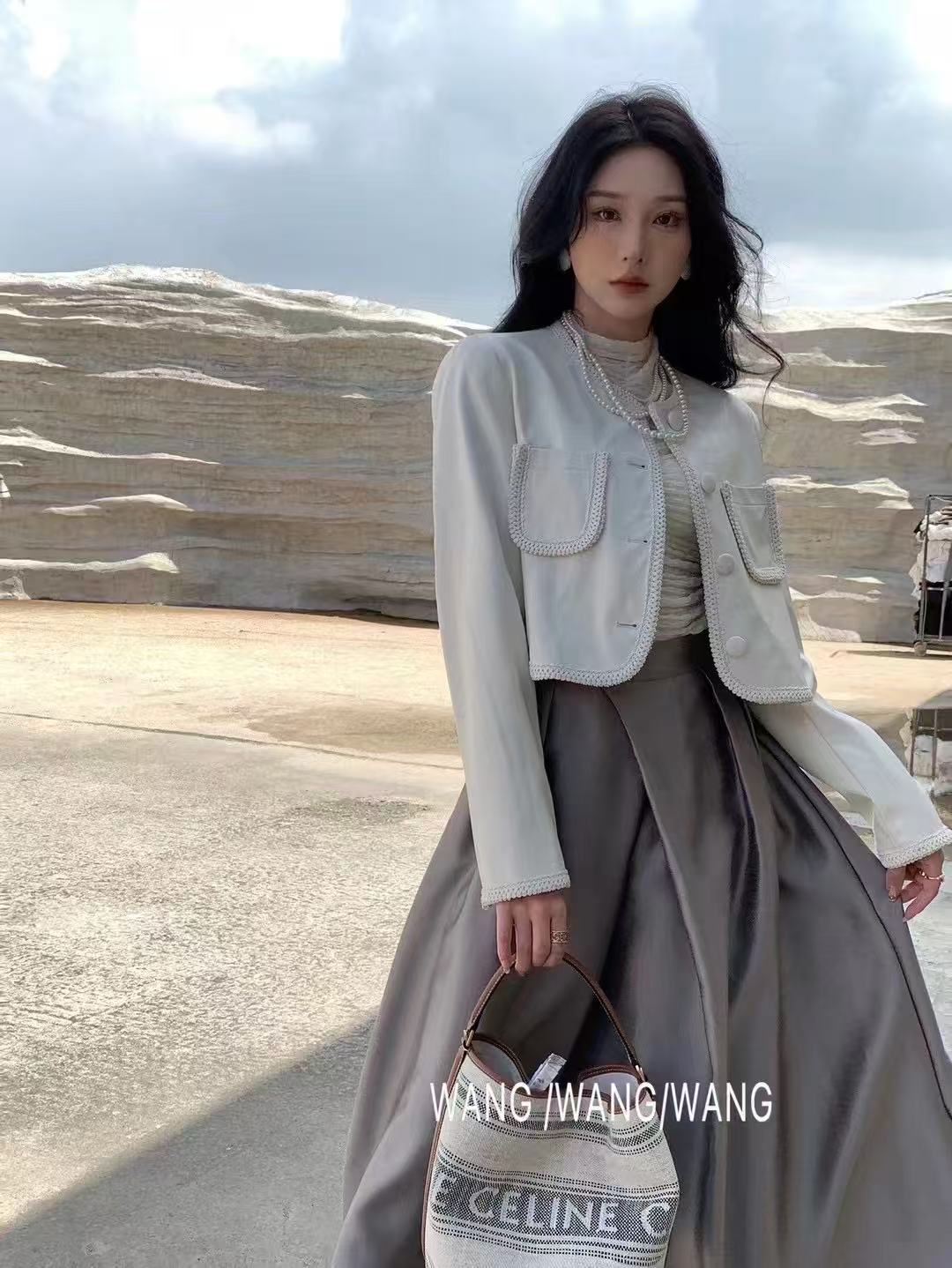 9-19直播间链接女圆领拼接薄款厚款春季短外套早秋百搭女装显瘦