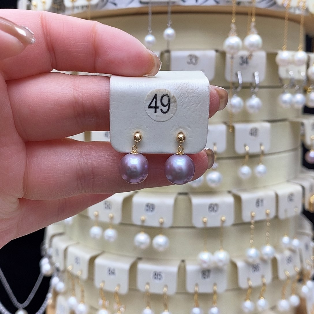 淡水珍珠耳饰18K金镶嵌