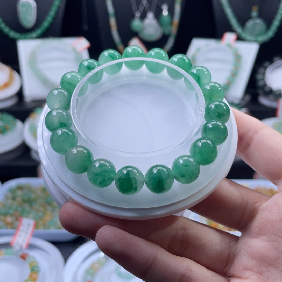 石英质玉（非洲翠）未镶嵌手串
