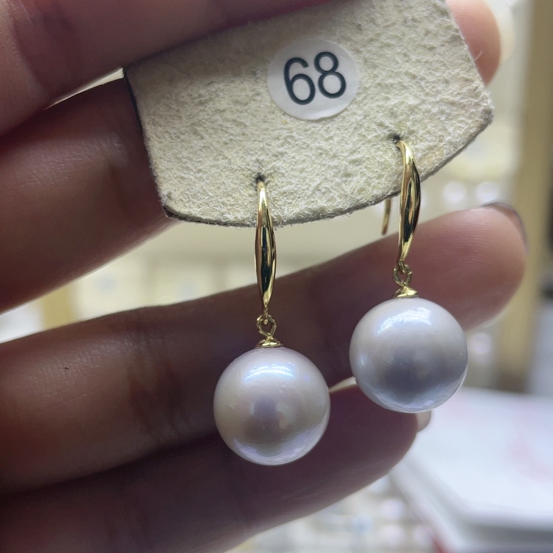 淡水珍珠耳饰银S925镶嵌