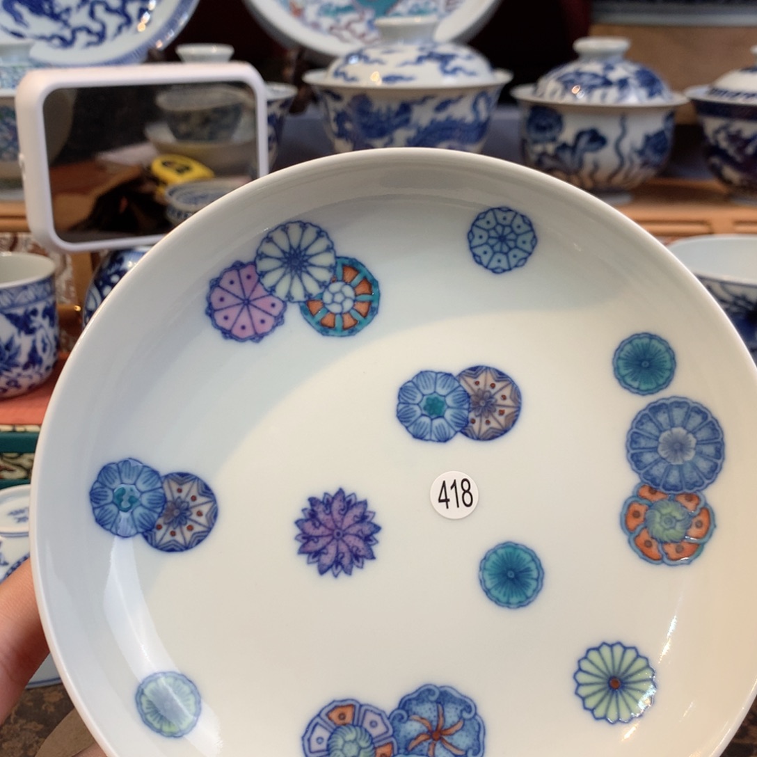 啊***南418斗彩皮球花壶承cl102