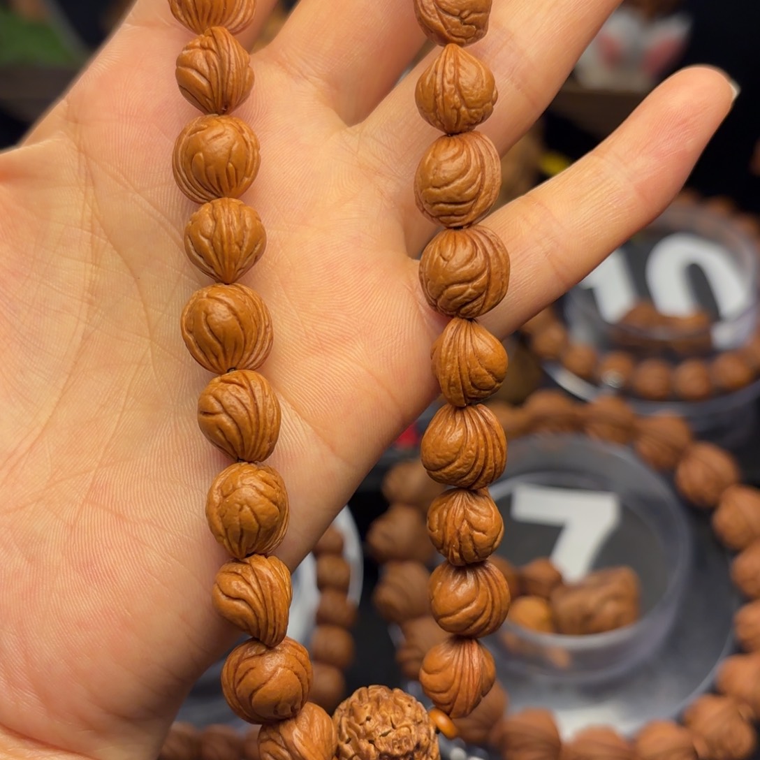 桃核手串巍*野生玉龙脊无修10手持