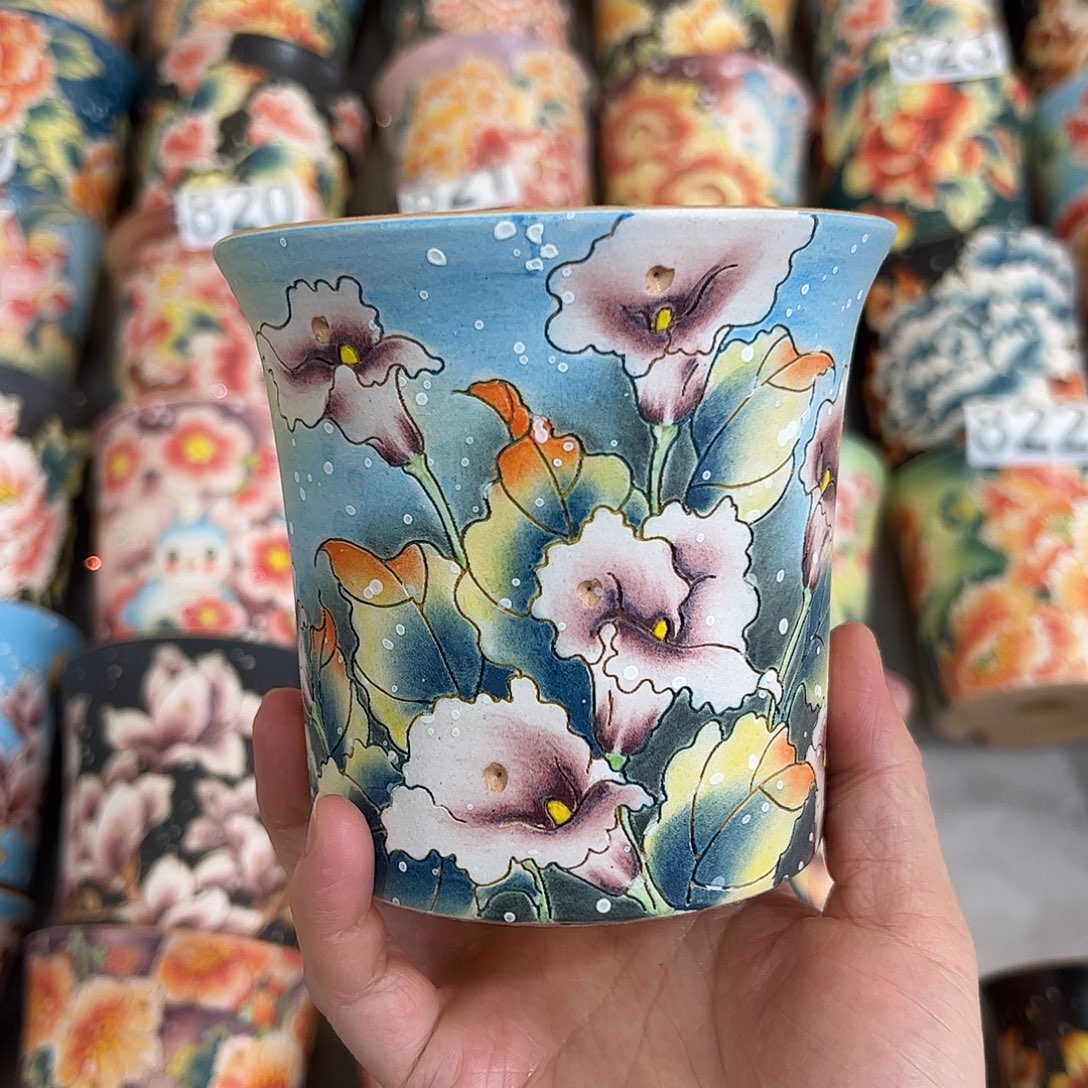 景德镇炫彩手绘口10.5高10