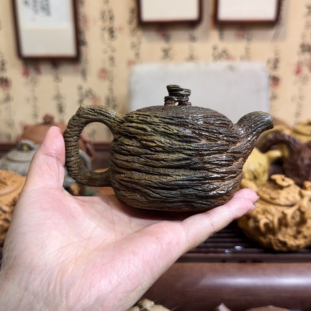 紫砂茶壶马****桃柴烧供春