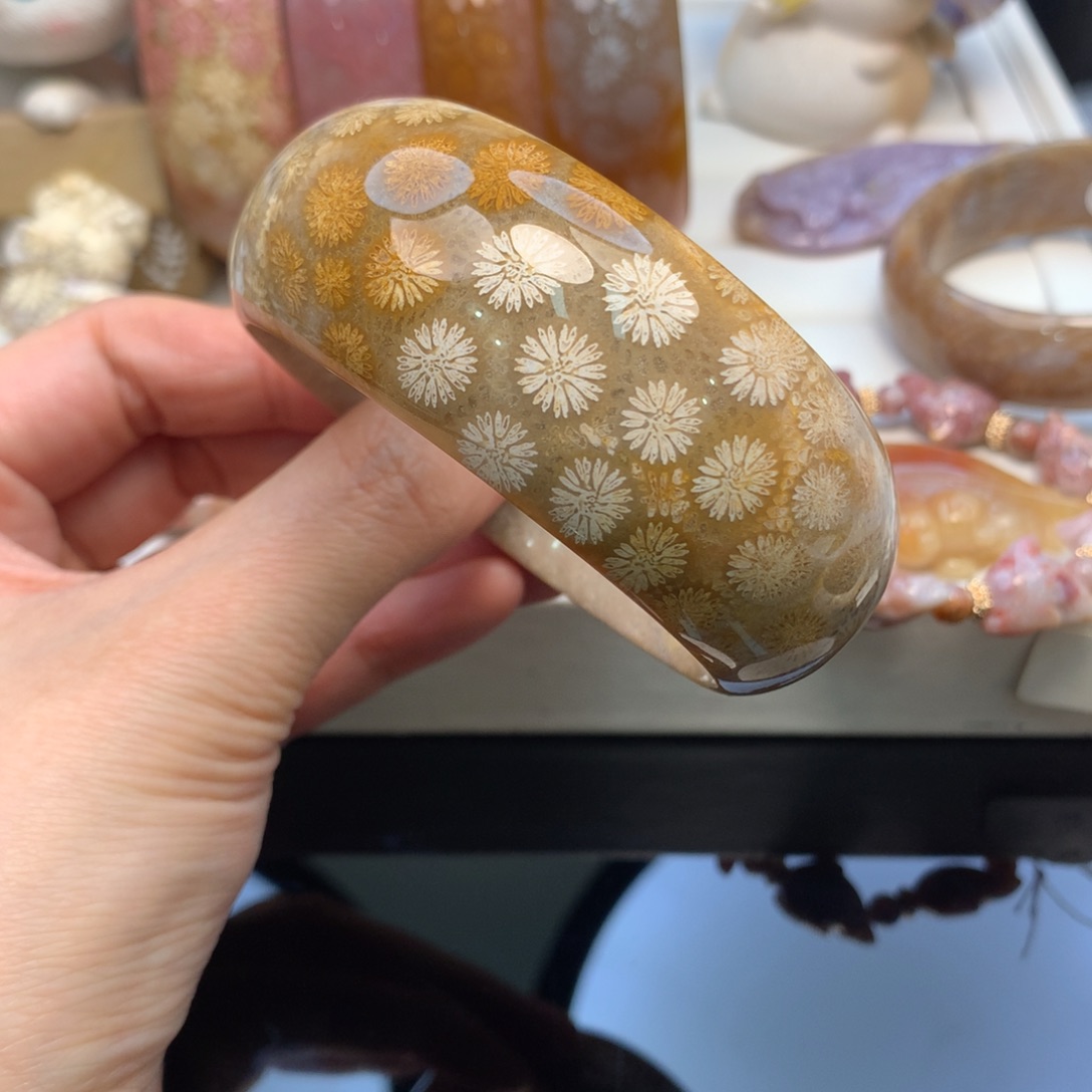硅化珊瑚（珊瑚玉）手镯未镶嵌59.6口福利