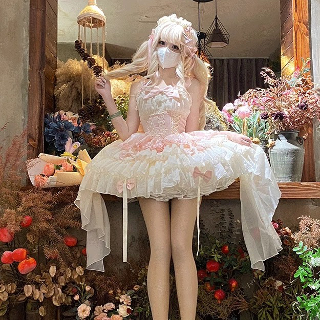 织锦园lolita原创【时光之舞】狗短芭蕾款连衣裙JSK2.0时光之舞3.0