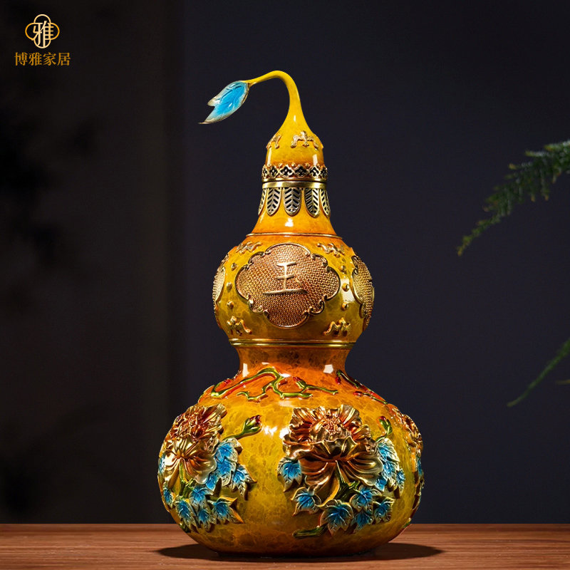 铜葫芦摆件招财客厅入户玄关装饰摆件家居饰品搬新家乔迁新居礼品