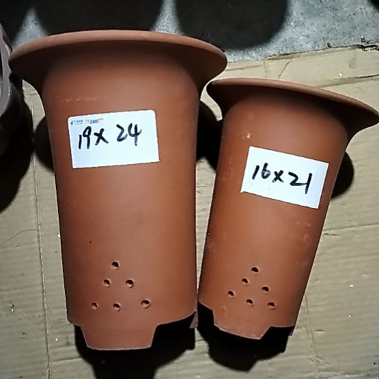 紫砂红泥兰花盆两个