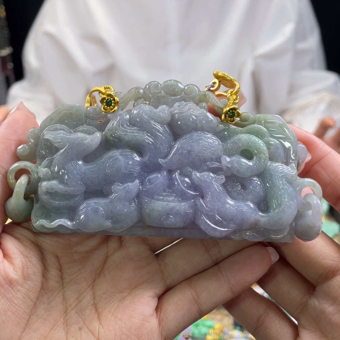 翡翠颈饰未镶嵌代编织