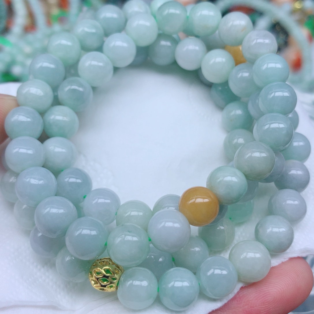 翡翠未镶嵌颈饰珠子