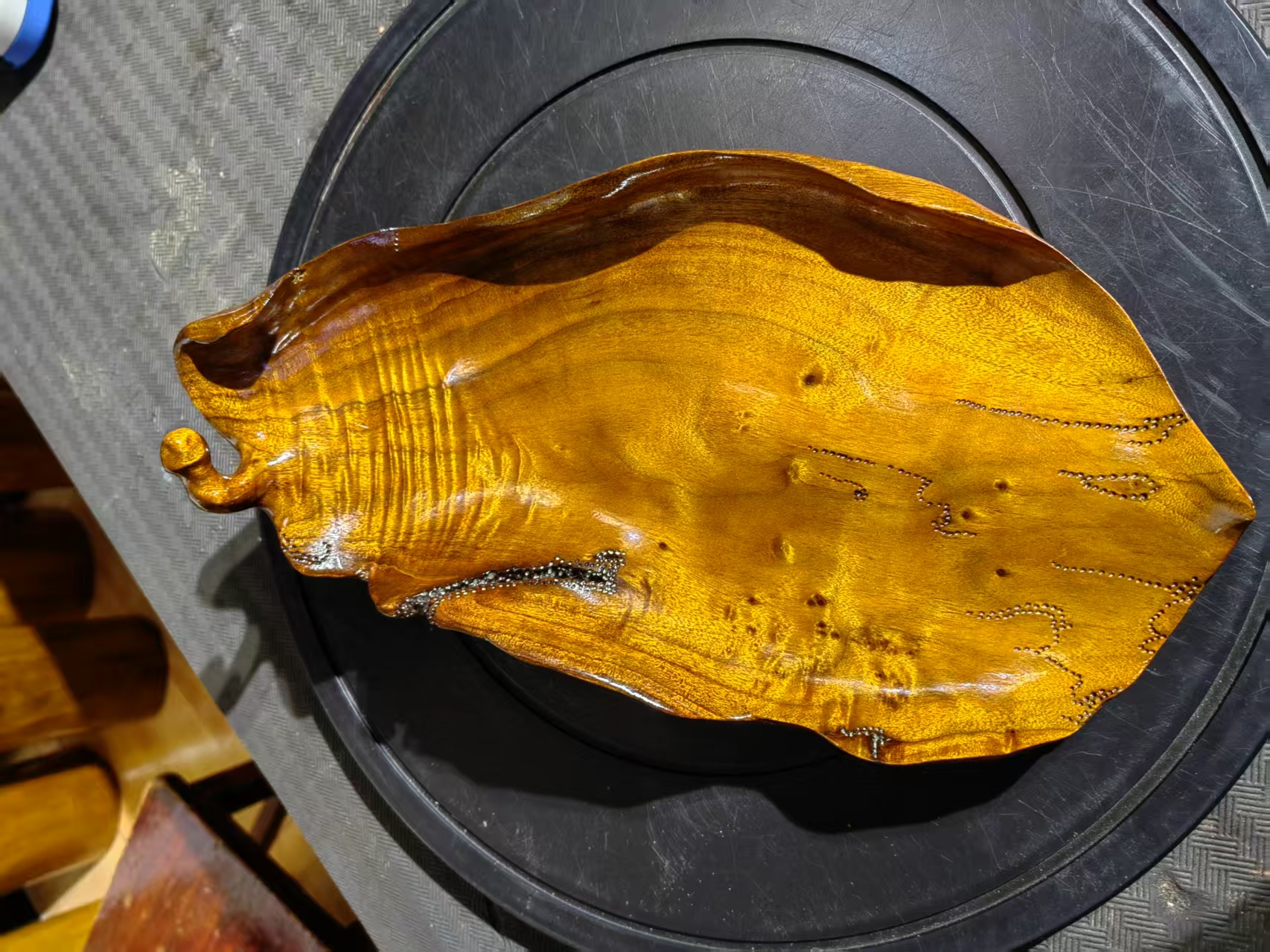 四川雅安小叶桢楠金丝楠木小果盘