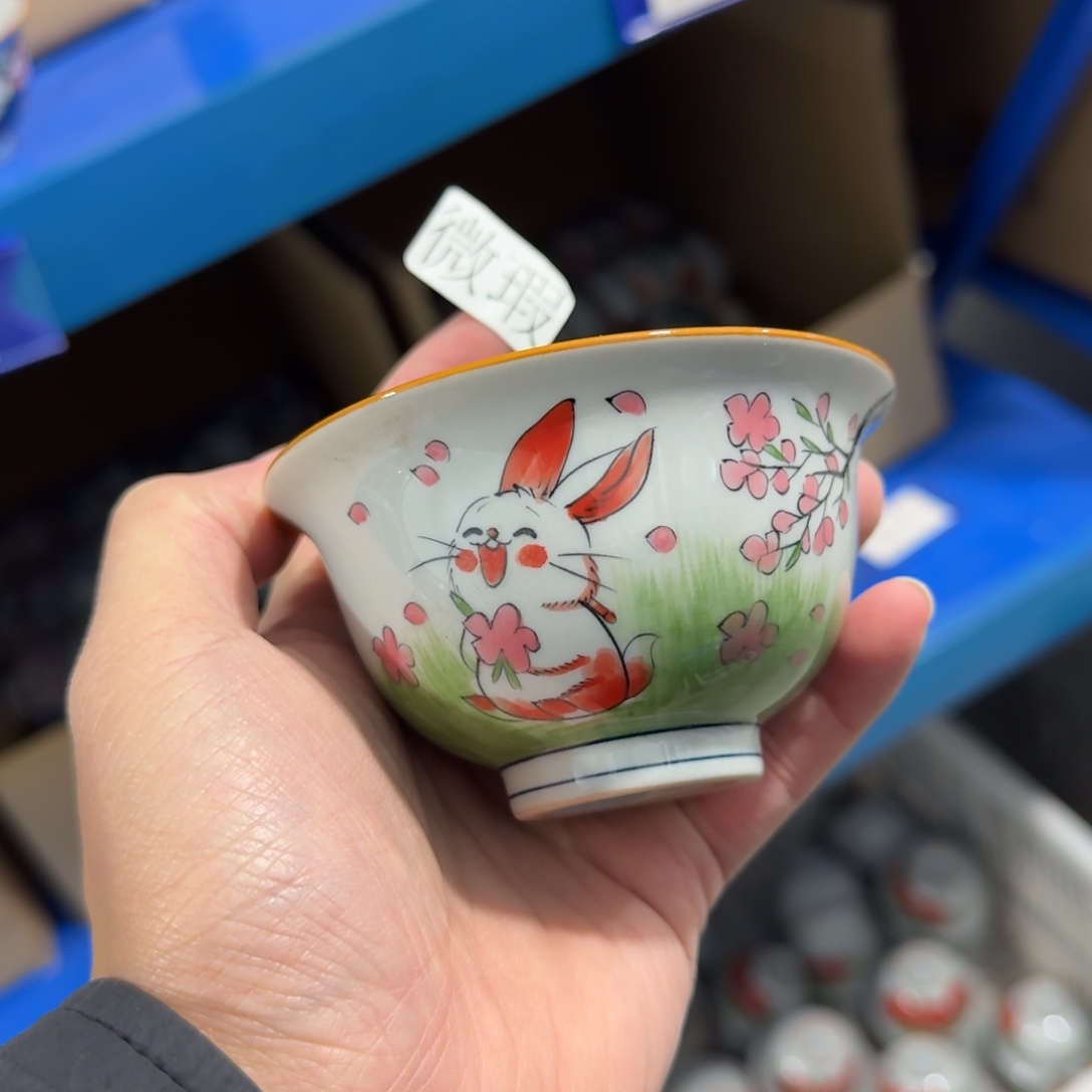 釉下手绘茶具微瑕