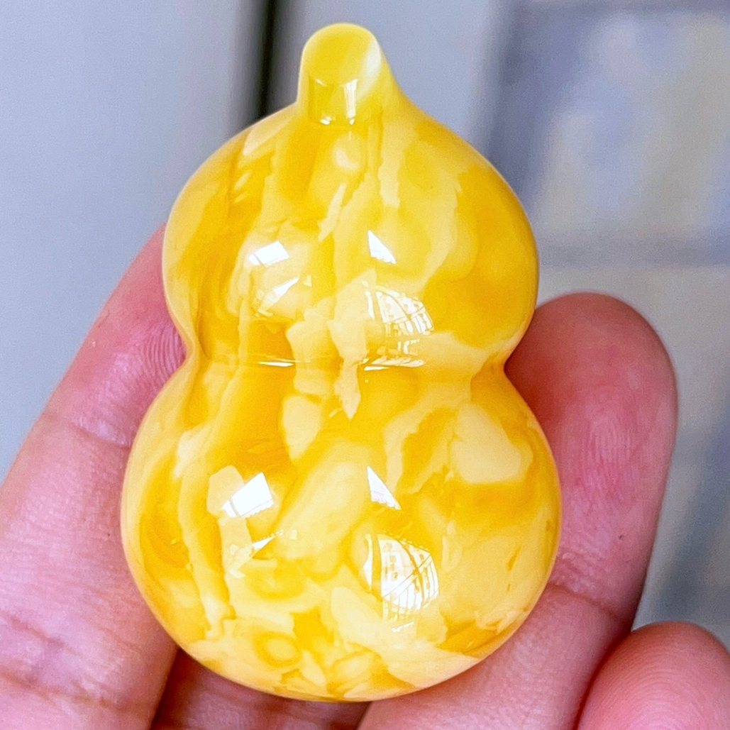 焦皮料橘红妖花立体葫芦