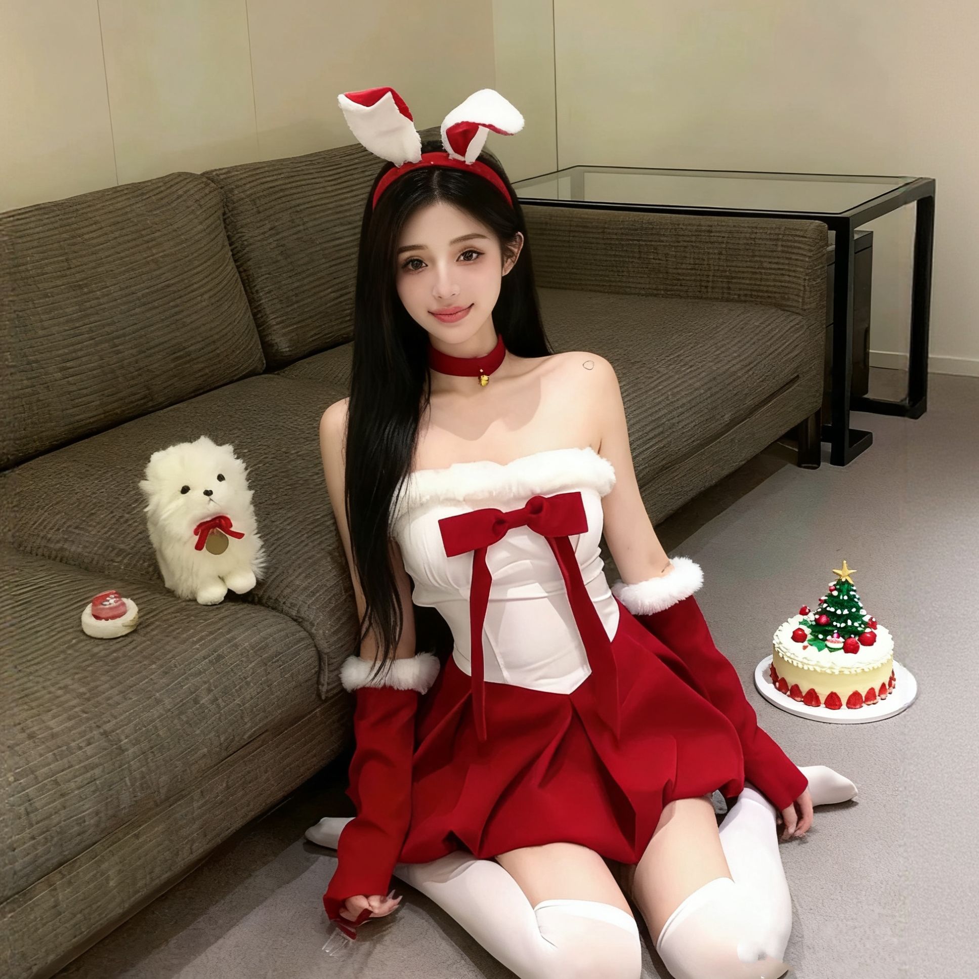 【梦魂不舍】莓果红衫！圣诞特别款超级出片的小裙子！（需要搭蓬蓬裙）