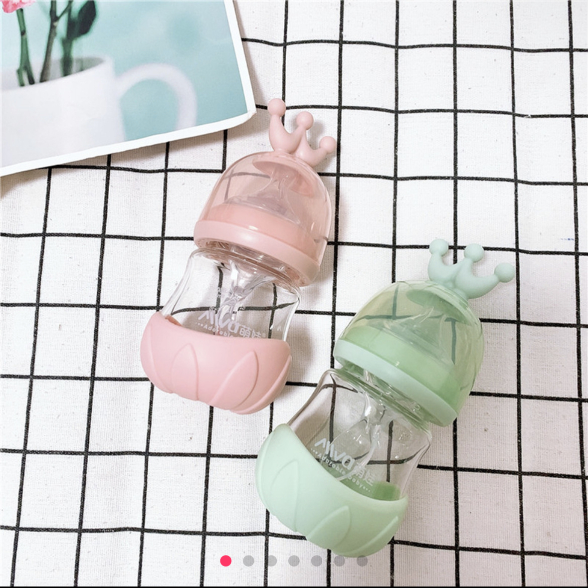 萌娃 新生儿玻璃奶瓶（送硅胶勺头）