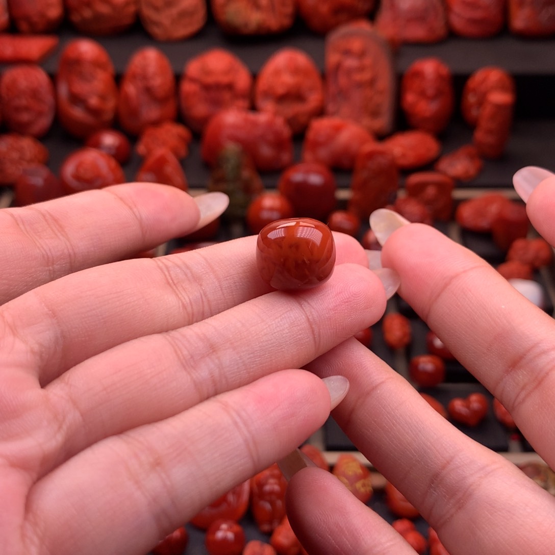 南红玛瑙南红川料原矿老型单珠14mm未镶嵌
